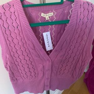 Pacsun pink cardigan vest